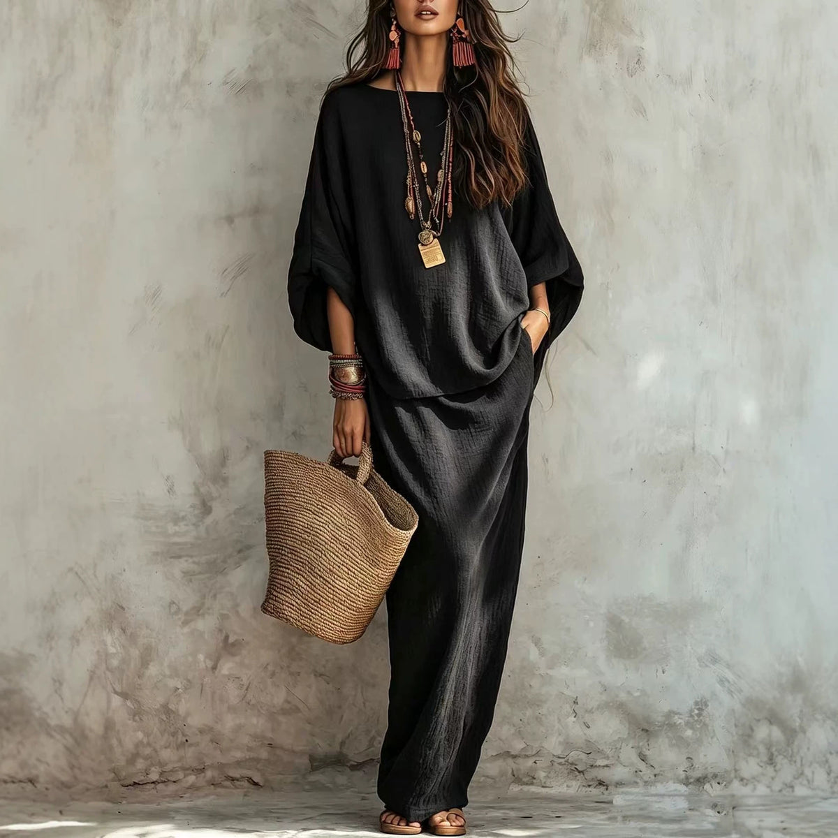 Loose Long Dress Two-Piece Set - image 4