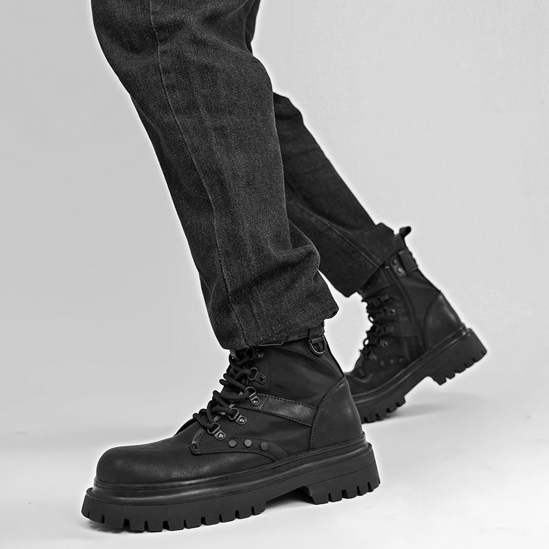 Women's Retro Black Work Boots - image 4