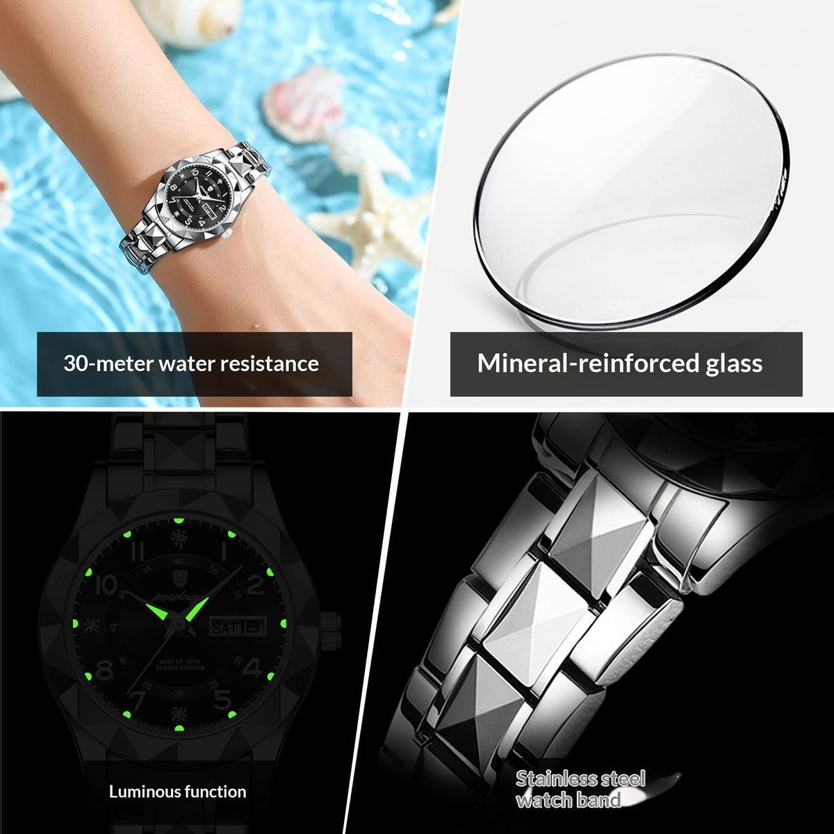 Women's Waterproof Luminous Dual Calendar Watch - image 4