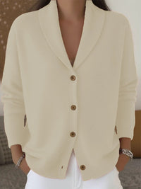 Women's Loose Knit Notch Lapel Long Sleeve Cardigan - image 8