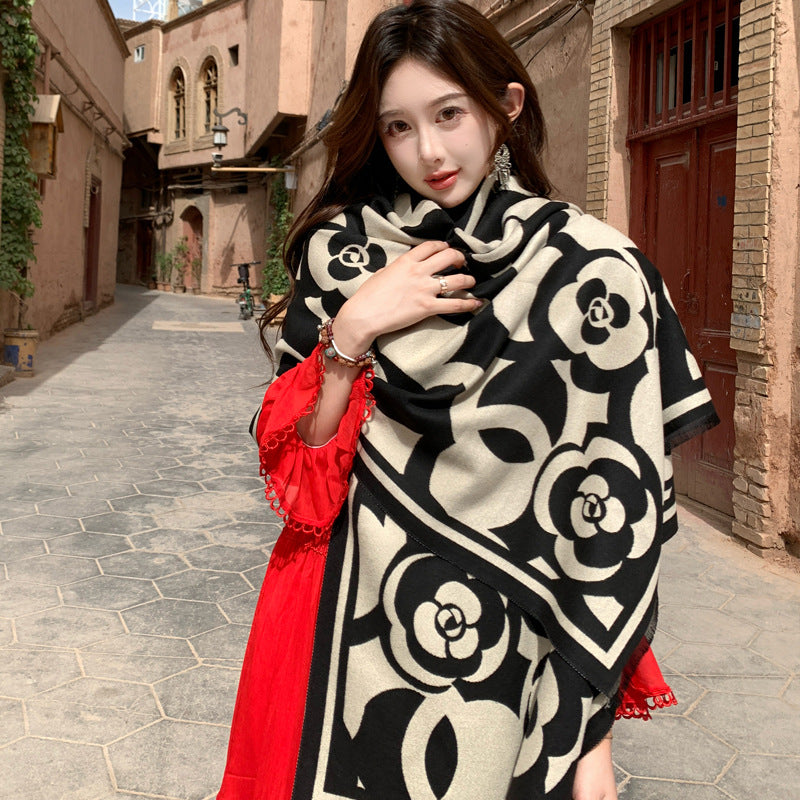 Retro High Sense Artificial Cashmere Scarf - image 2