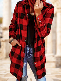 Plaid Print Button Front Shirt - image 1