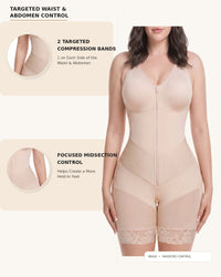 Women's Tummy Control Shapewear Bodysuit, Adjustable Straps, Hook And Zipper Front Closure - image 4