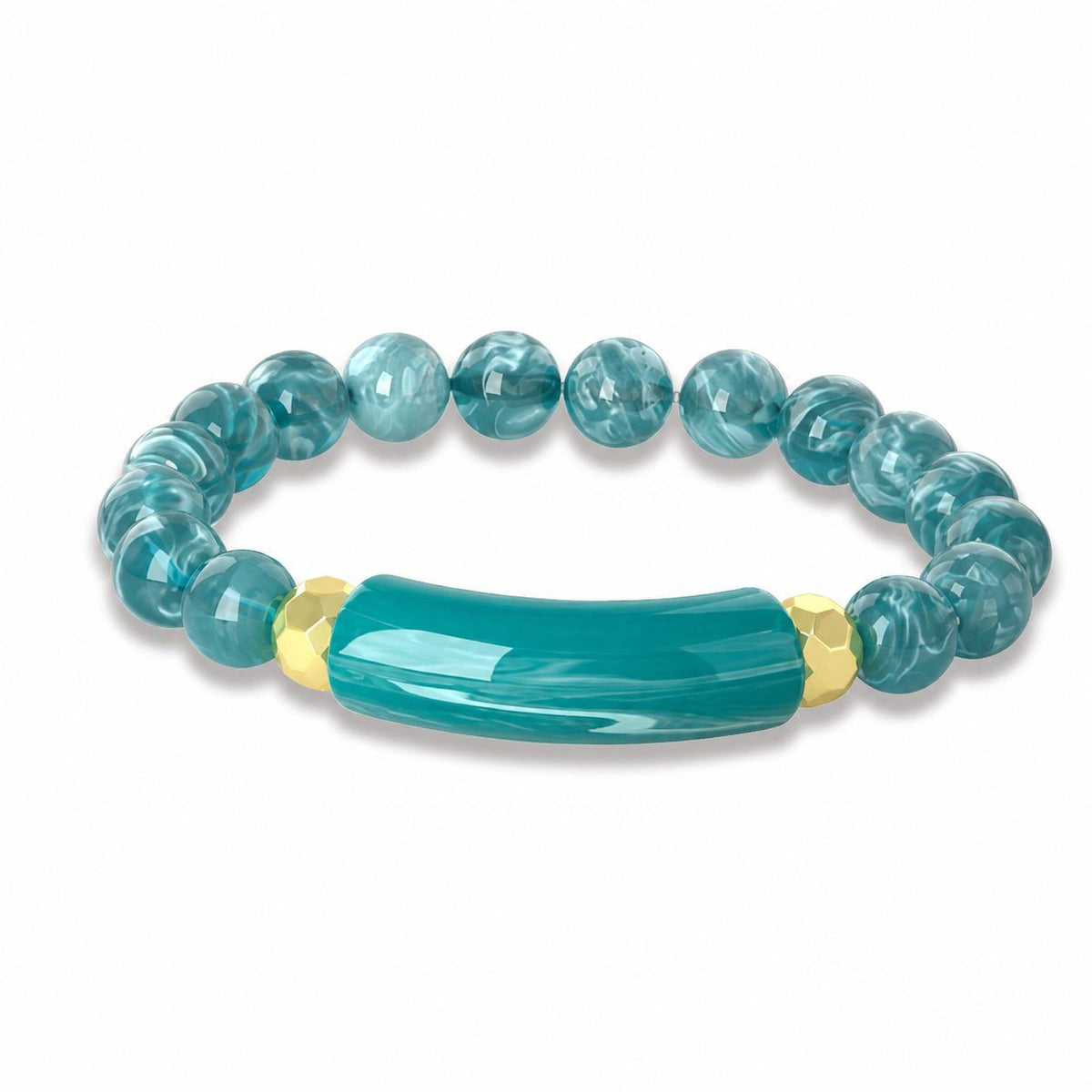 Peacock Blue Chip Bead Bracelet - image 7