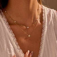 Layered Star & Pearl Necklace - image 1