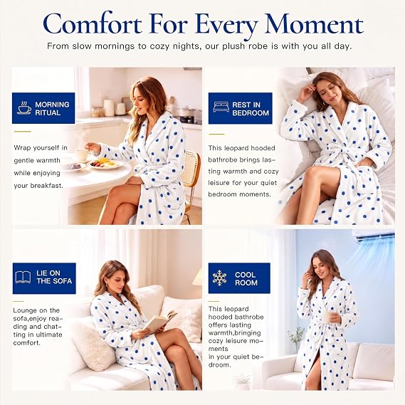 Women's Plush Fleece Long Bathrobe with Shawl Collar, Belt and Pockets, Warm Ankle Length Robe - image 9