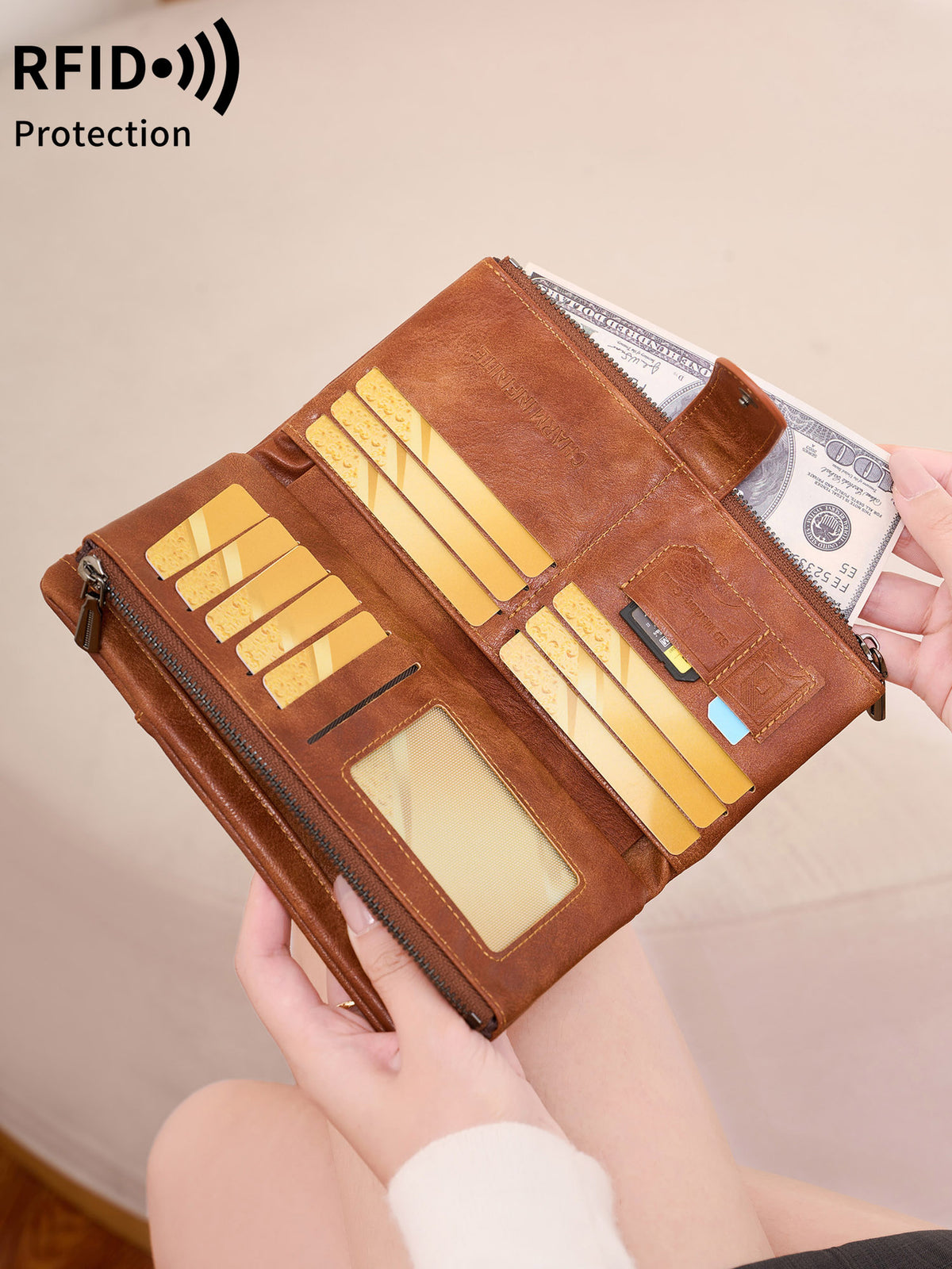 RFID Blocking Zip Around Long Wallet - image 2