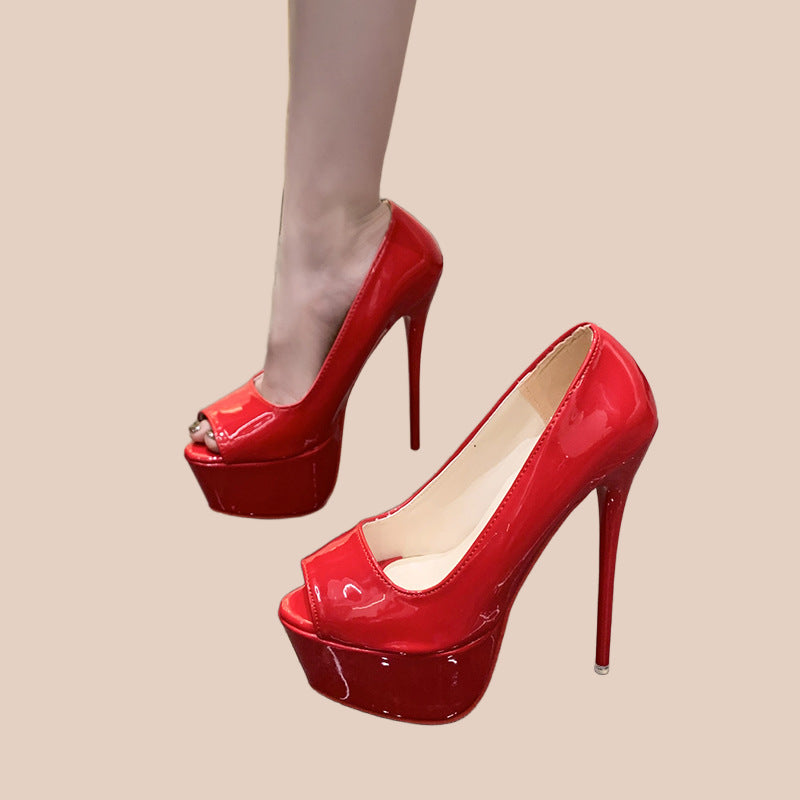 Peep Toe Stiletto Heels - image 5
