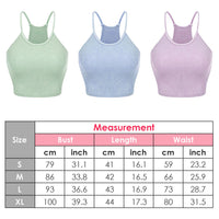 Women's 3 Pack Ribbed Crop Tank Tops, Sleeveless - image 3