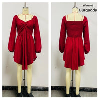 Women's V-Neck Twist Front Long Sleeve Dress - image 10