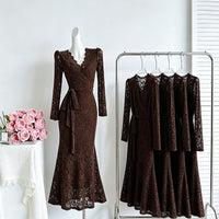 Women's Belted Long Sleeve Base Dress - image 1