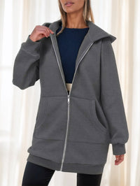 Women's Casual Long Hoodie With Zipper - image 3