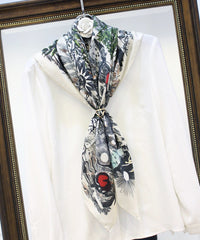 Sweet Floral Silk Scarf - image 7
