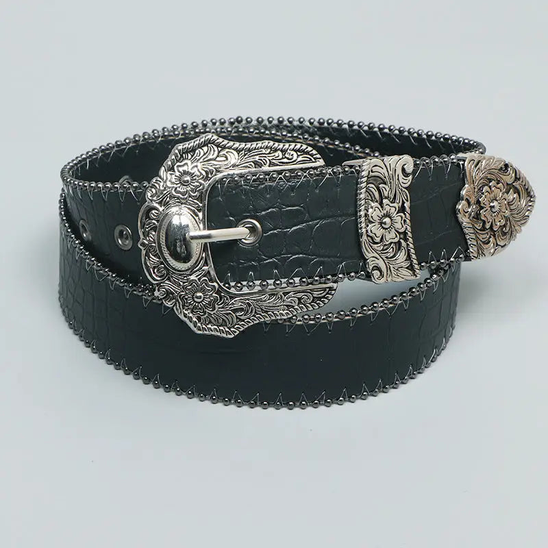 Cinturón clásico de cuero negro - image 2