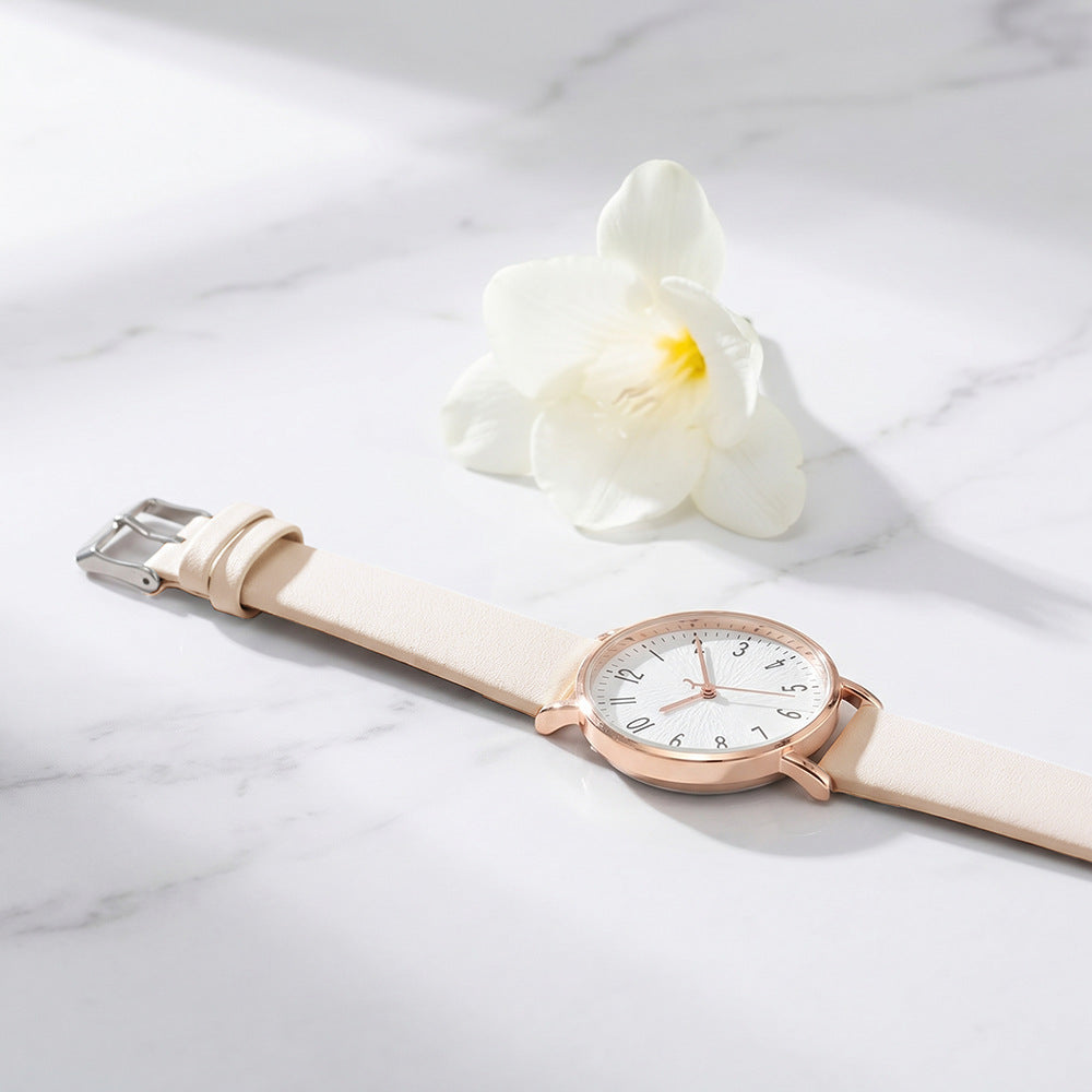 Casual Leather Strap Quartz Watch - image 7