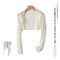 Shawl Outer Match Women's Summer Sun Protection Cardigan Short Ice Silk Knitted Air Conditioning Shirt - image 2