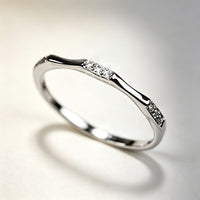 Ultra-Thin Bamboo Rhinestone Ring - image 7