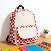 Plaid Backpack-Red - image 3