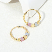 Gold Hollow Rosette Hoop Earrings - image 6
