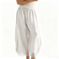Cropped Bootcut Pants with Lace Panel - image 6