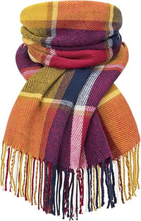 Women's Long Plaid Winter Scarf with Tassels, Soft Warm Checkered Blanket Wrap - image 1