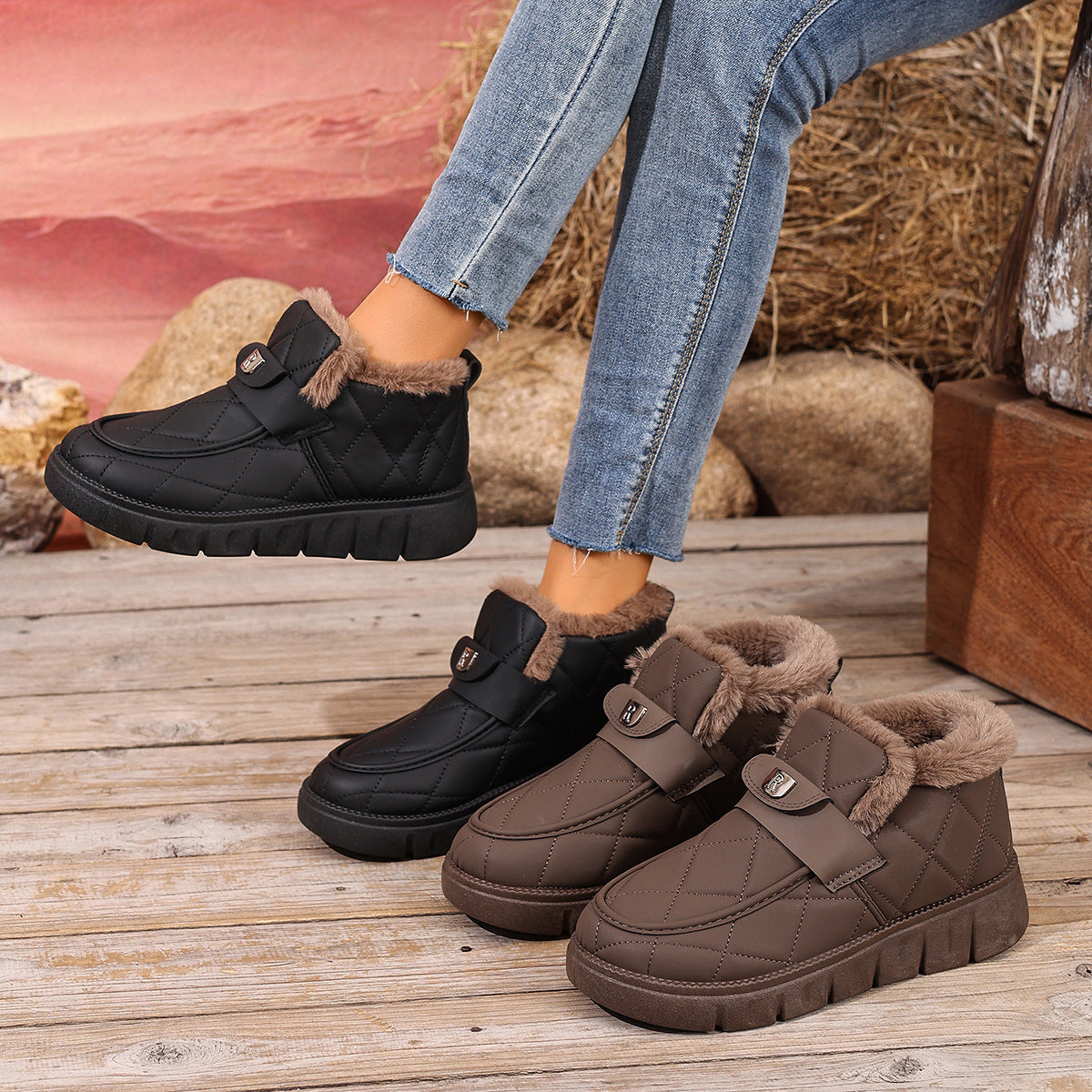 Women's Plush Lined Non-Slip Snow Boots - image 4