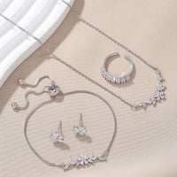 Silver Leaf Zircon Jewelry Set - image 4