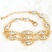Noble Burnished Gold Bling Rhinestone Bracelet - image 1