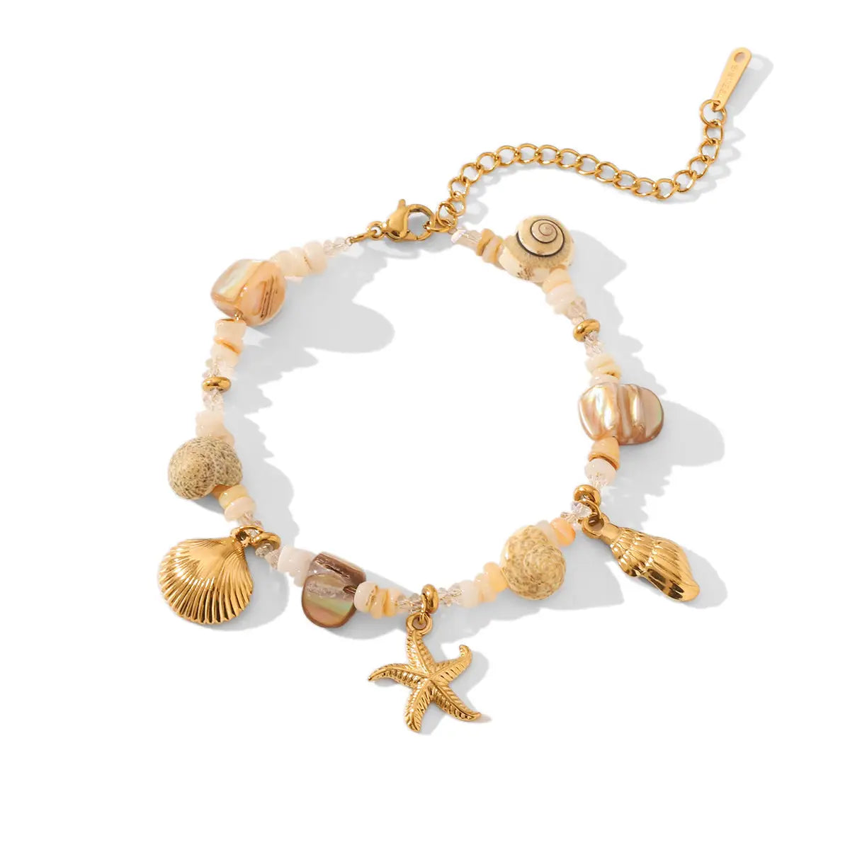 Pulsera de acero inoxidable con estrella de mar y concha - image 4