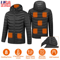 Heated Hooded Puffer Jacket with 8 Heating Zones - image 1