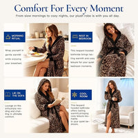 RONGTAI Women's Plush Hooded Robe Bathrobe-Fast Warmth For Home - image 4