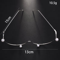 Pearl Teardrop Glasses Frame (No Lenses) - image 3