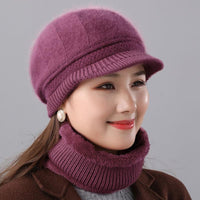 Rabbit Fur Knitted Woolen Cap Women's Autumn Versatile Winter Warm Beanie Hat - image 6