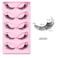 5 Pairs Cat Eye Wispy False Eyelashes, Clear Band - image 2