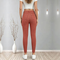 Jeans skinny rojo ladrillo de tiro alto - image 3