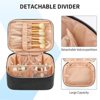 Makeup Bag, Portable Cosmetic Bag Black Make Up Case Toiletry Bag Large Capacity Travel Makeup Case Organizer - image 6