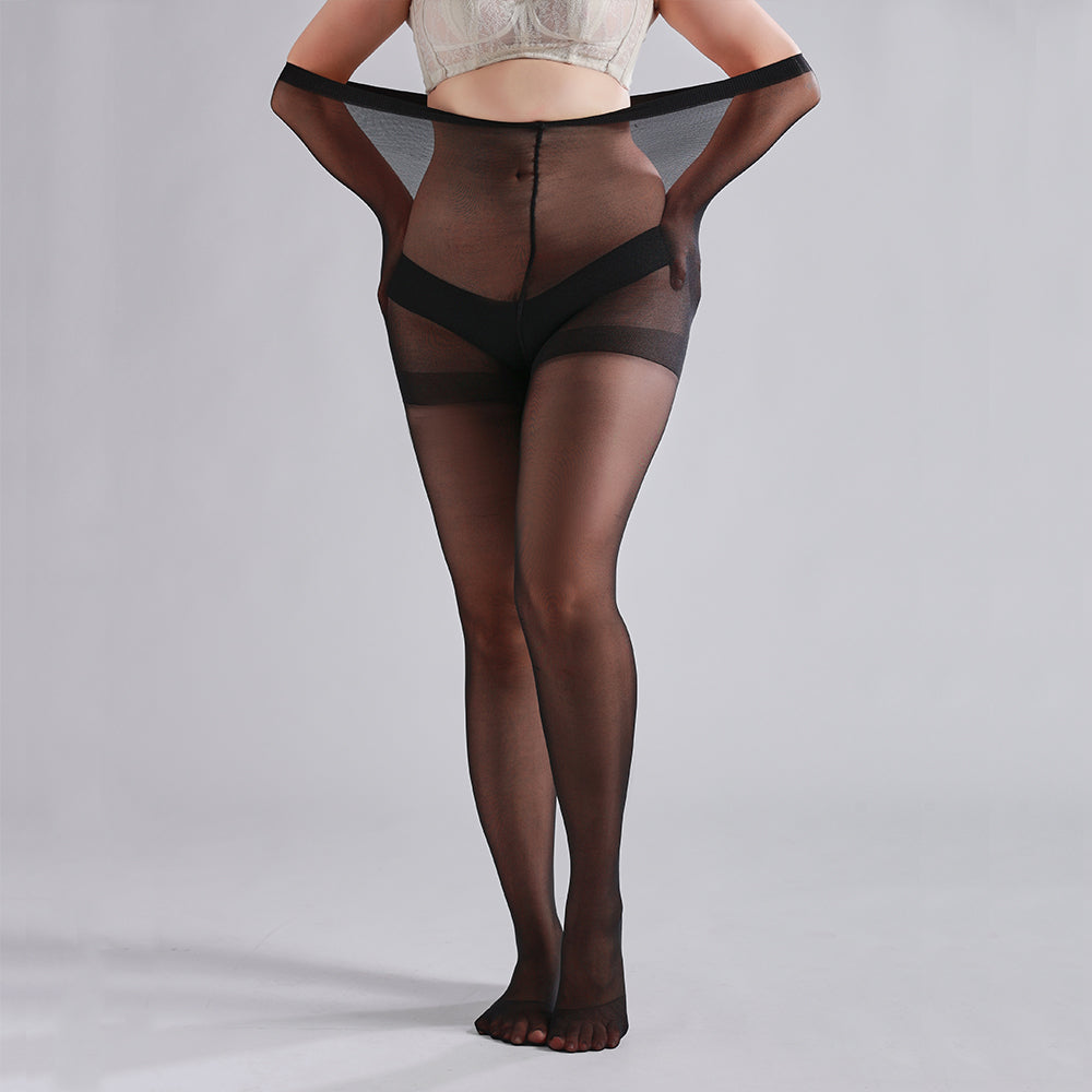3 pares de medias transparentes 20D con faja, tallas grandes - image 3