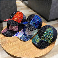 Korean Style Dual-color Patchwork Diamond Cap Shiny - image 1