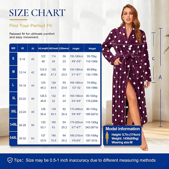 Women's Plush Fleece Long Bathrobe with Shawl Collar, Belt and Pockets, Warm Ankle Length Robe - image 10