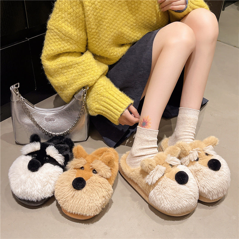 Cartoon Dog Plush House Slippers - image 2