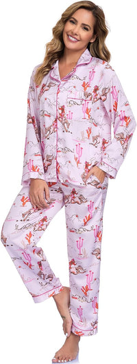 Pijama de manga larga con botones y bolsillo - image 3
