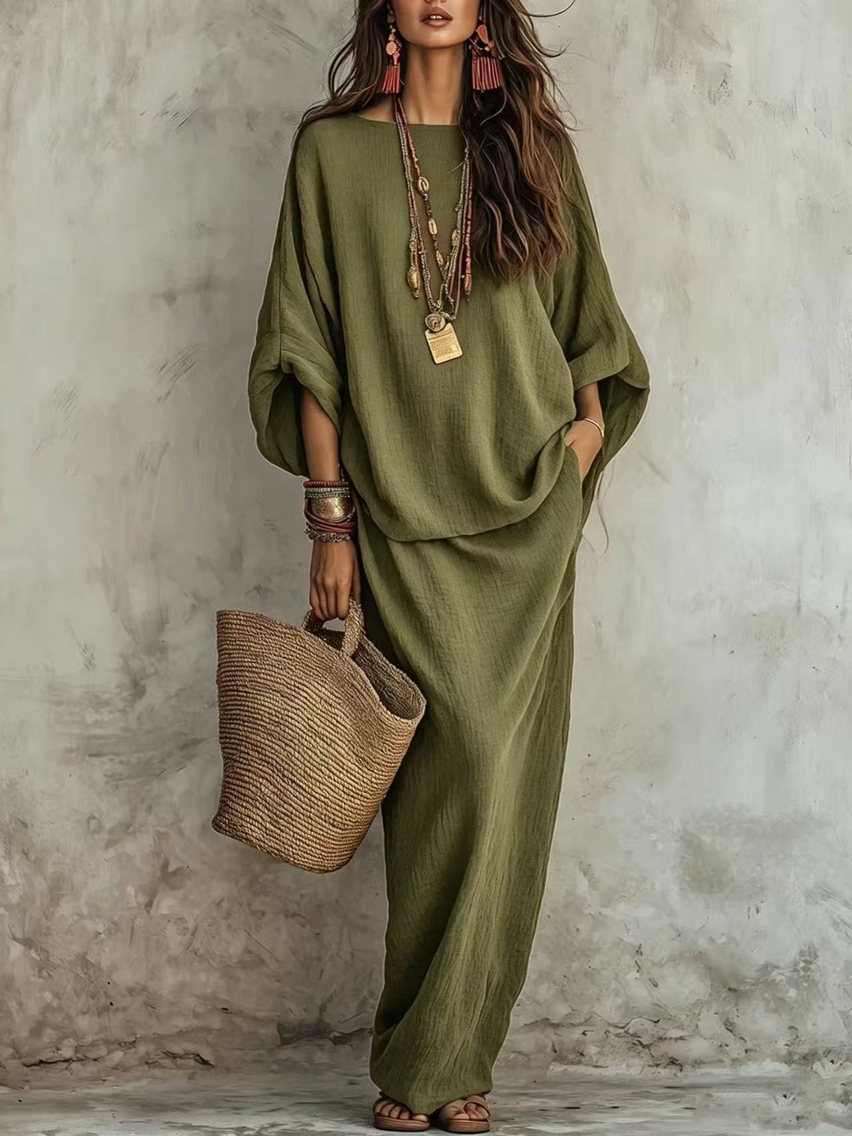 Loose Long Dress Two-Piece Set - image 8