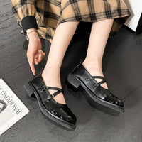 Soft Leather Color Block Block Heel Pumps - image 3