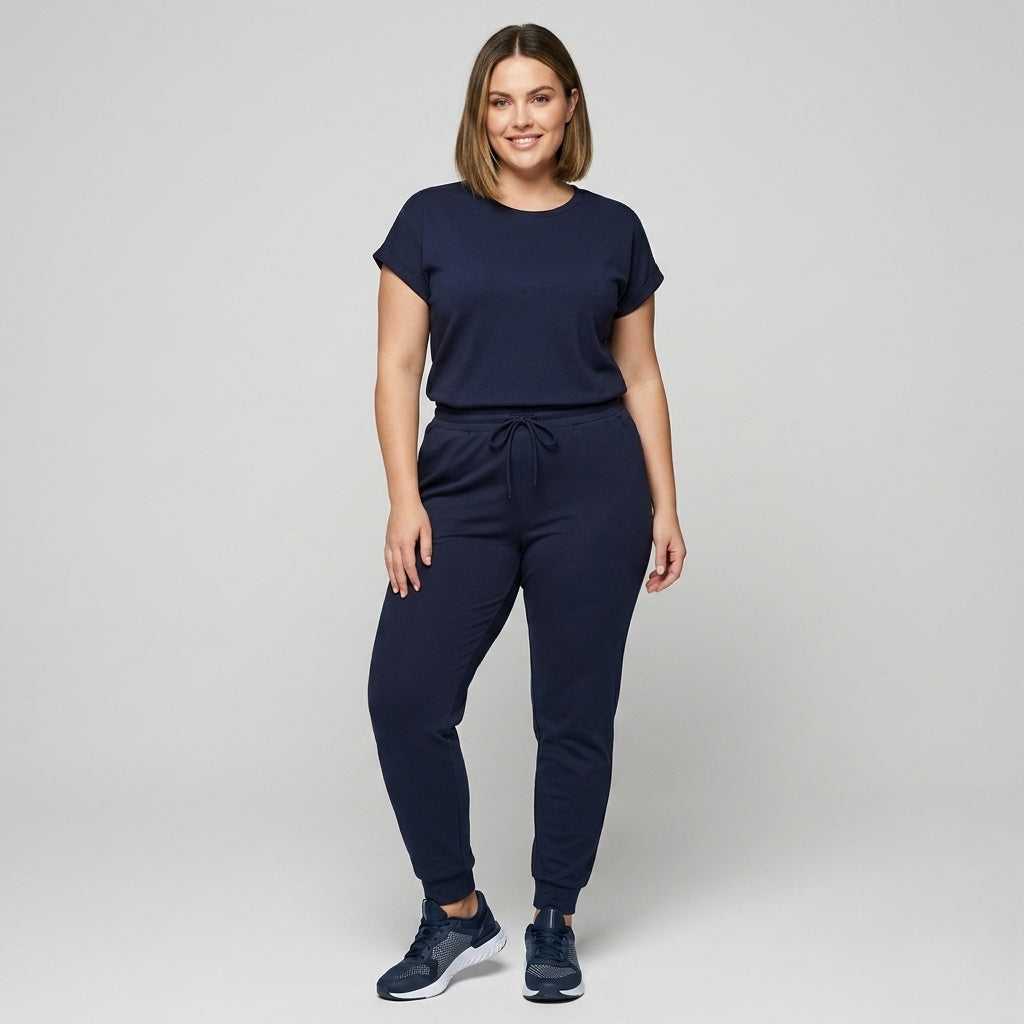 Women's Casual Round Neck Top & Pocket Pants Set - image 3