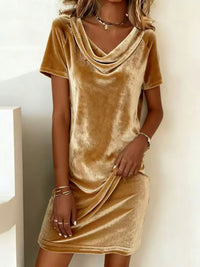 Swing Collar Short Sleeve Dress - image 6