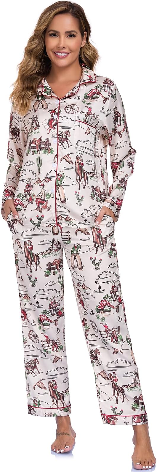 Pijama de manga larga con botones y bolsillo - image 2