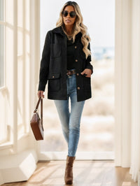 Casual Solid Color Multi-Pocket Jacket, Versatile For Autumn Winter - image 2