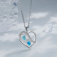 Blue Crystal Turtle Heart Necklace - image 1