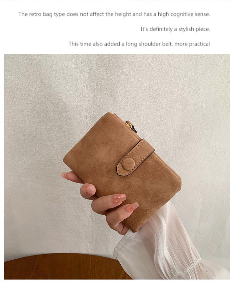 Women's Small Trifold Wallet, Matte Faux Leather - image 5
