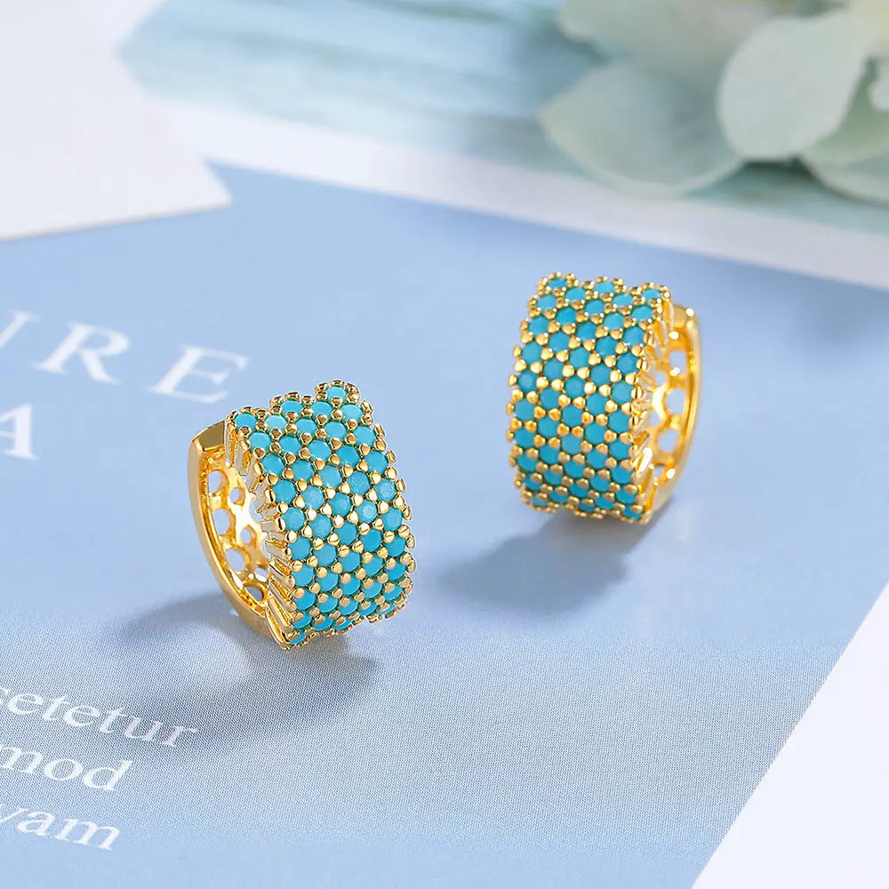 Pendientes de circonita en color oro - image 1